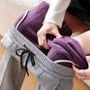 Women's High Waist Fleece Lined Woolen Warm Carrot Pants