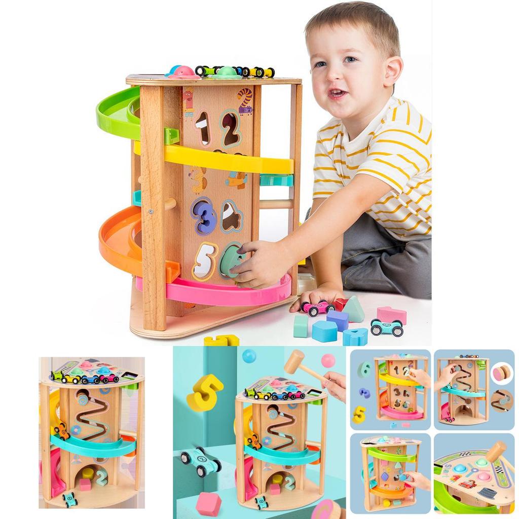 Wooden Multifunction Rotating Slide Car Toy For Baby Educational Play And Diy Fun