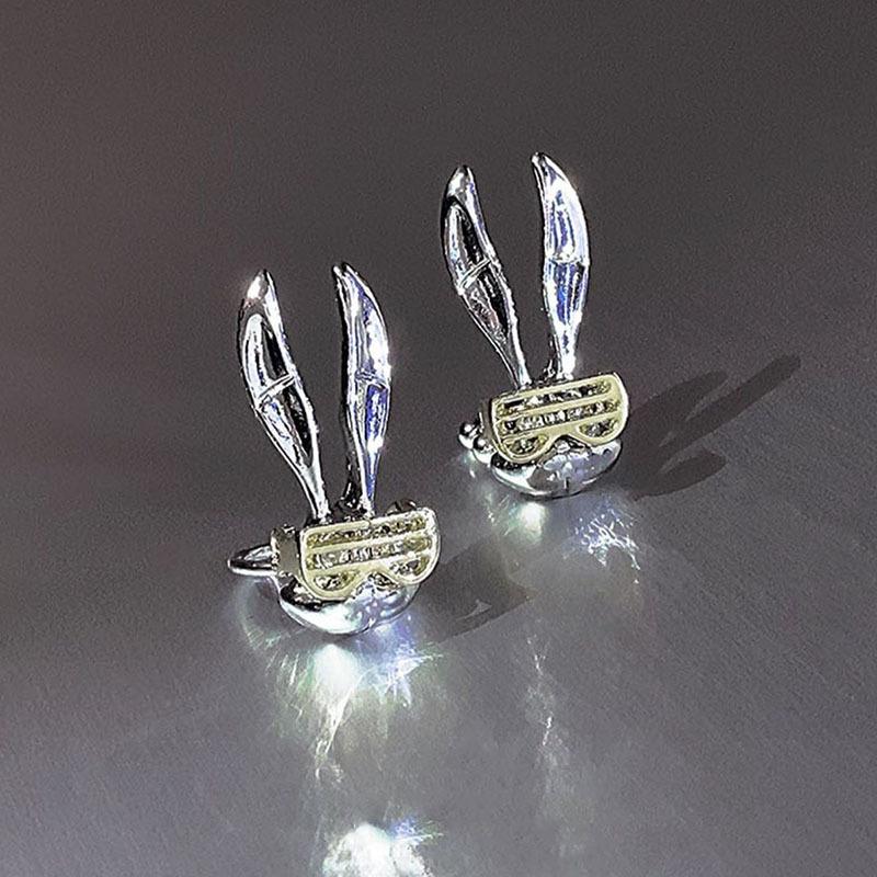 

Новый модный металлический зажим для ушей кролика в стиле хип-хоп без отверстий для ушей, женский нишевый дизайн, модный зажим для ушей