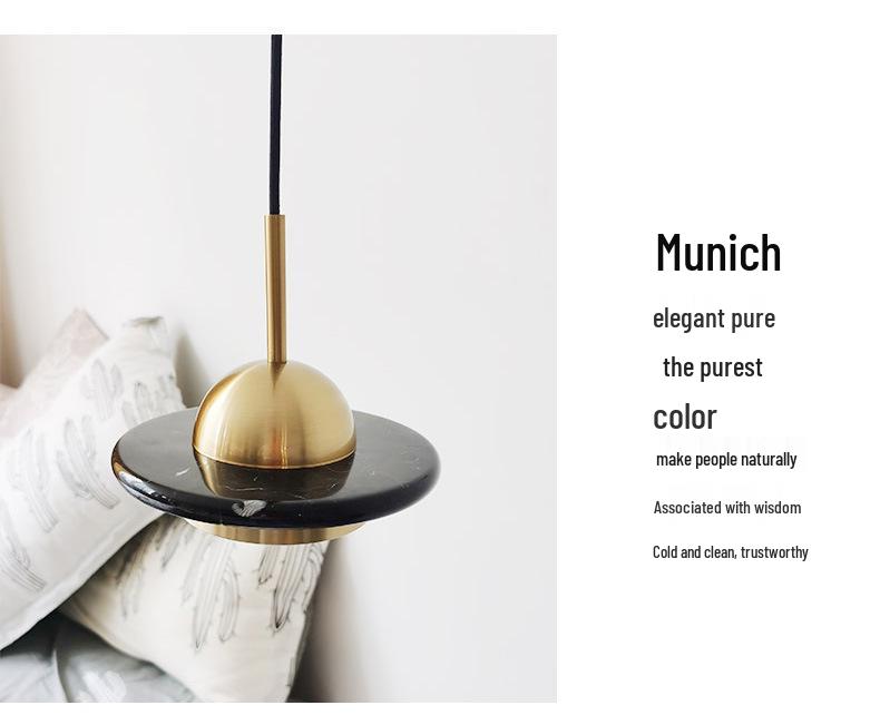 Nordische minimalistische Kupfer-Marmor-Pendelleuchte für Schlafzimmer, Café, Restaurant oder Bar