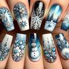 Snowflake Christmas Press on Nails Wearable False Nail With Snowflake French Fake Nail Christmas Tree Snowman press on Nails