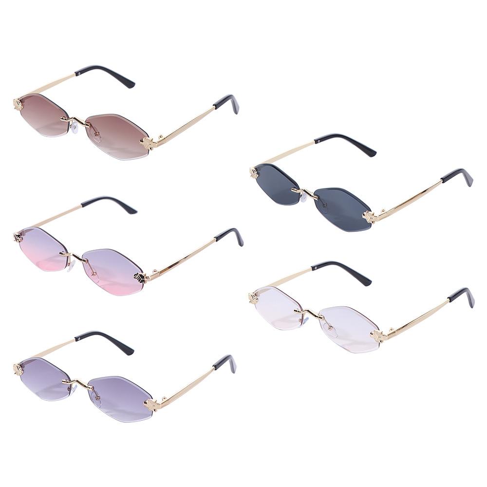 Frameless Polygonal Cycling Sunglasses UV400 Outdoor Sport Sunglasses Streetwear