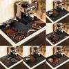 Tapete Clássico de Design de Café para Secar Louça Borracha Macia Antiderrapante Absorvente Resistente a Manchas para Bancadas de Cozinha e Bar de Café