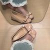 Congyuan same single shoes women's summer new miu bow beautiful light mouth nude flat shoes