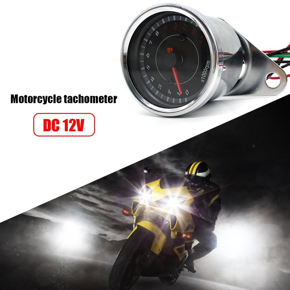 DC 12V Universal Motorcycle Tachometer Blue LED Backlight 1000RPM RPM Gauge Electronic Tach Meter Motorcycle Tacho Gauge