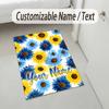 Floral Garden Theme Crystal Velvet Rug Personalized Custom Name Text Soft Floor Mat Home Decor