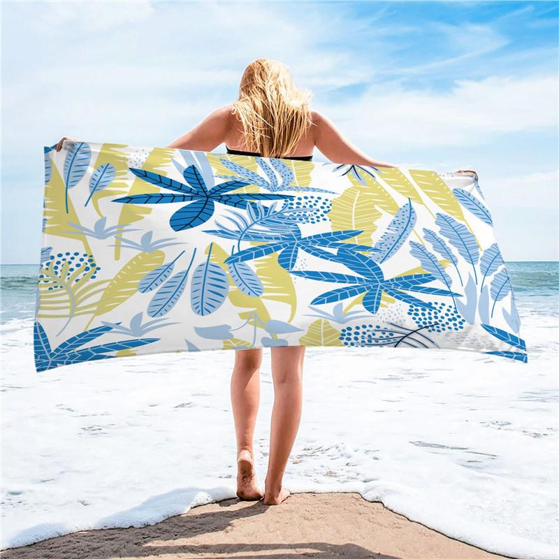 Summer Tropical Ultra-fine Fiber Beach Towel with Sun Protection
