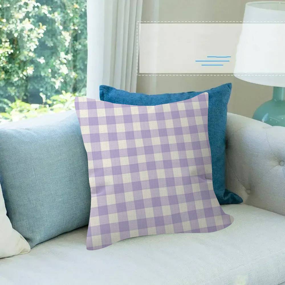 Stripe  Plaid Throw  solid color  Pillow Covers Cartoon Sofa Decorative Home Doublesided Printing Short Plush  Cushion Cover