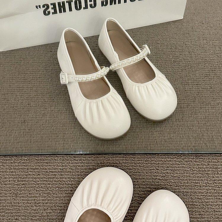 Grandma shoes women's summer flat bottom 2025 new shallow mouth long station soft sole work shoes evening shoes Doudou shoes retro single shoes