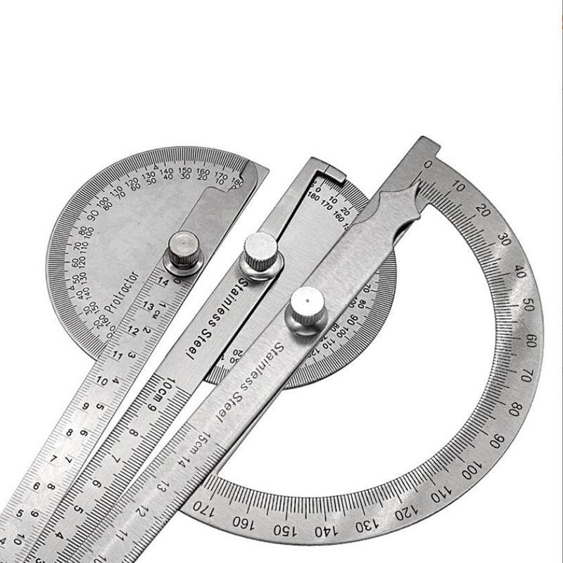 180 Graders Gradvinkelmätare Metalllinjal Vinkelmätare Rostfritt Stål Vinkelmätare Vinkelmätare Vinkelsökare Goniometer Vinkelöverförare