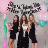 She's Tying Up Her Twenties Banner - Black Coquette 30th Birthday Decor, Black Bow Thirty Years Old Birthday Party Decorations