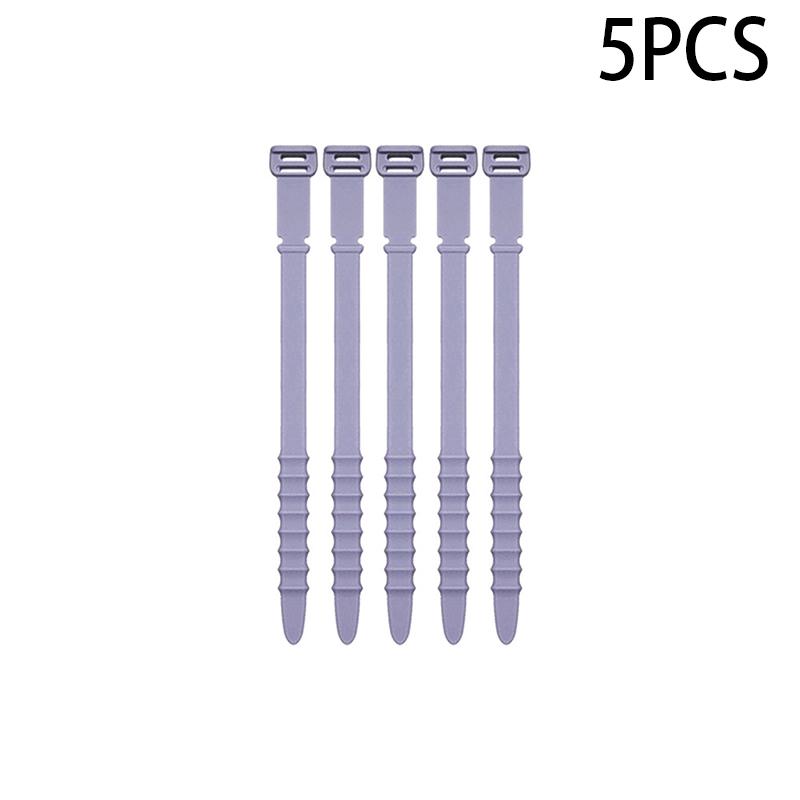 5Pcs Kabelbinder Draht Veranstalter Riemen Mehrzweck Wiederverwendbare Silikon Computer Verschluss Home Office Für Kopfhörer Elastische
