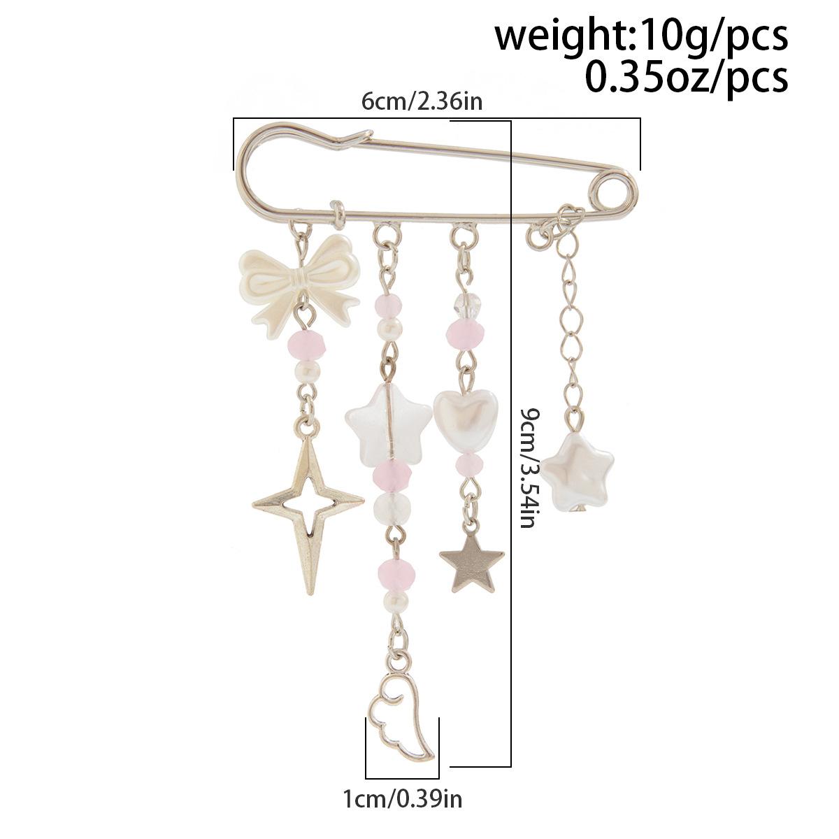 

Аксессуары, простая любовь, брошь с бахромой из бисерных звезд, универсальная, свежая, милая и крутая одежда с бантом