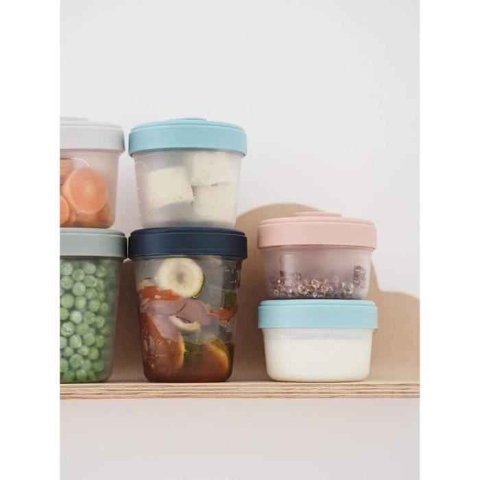 BÉABA - Set 12 Food Storage Portions and 2 Silicone Spoons - First Meal Pack - Eucalyptus