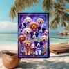 1PC Custom Name Dogs Fantasy World Beach Towel Highly Absorbent And Sand-Resistant Towel for Swimming, Pool, Yoga, And Travel Lightweight