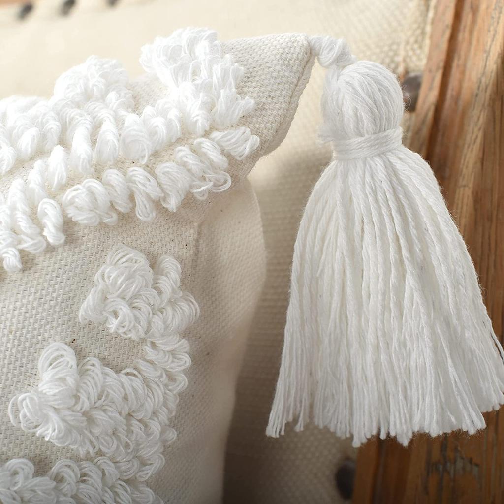 Tufted Pillow Moroccan Tufted Velvet Tassel Cushion Lumbar Pillow Cushion Cover Nordic Living Room Sofa Pillow Cover