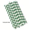 25-Pack Striped Biodegradable Paper Straws for Milk Tea and Beverages