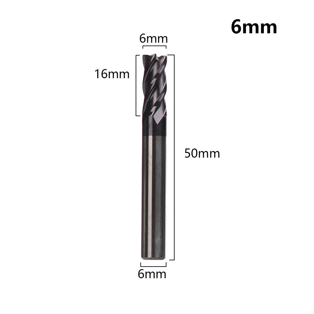 4 Flute Mill Cutter 1mm 1.5mm 2mm 2.5mm 3mm 4mm 5mm 6mm High Quality Endmill Cutting Machine Tools For Home DIY Supplies