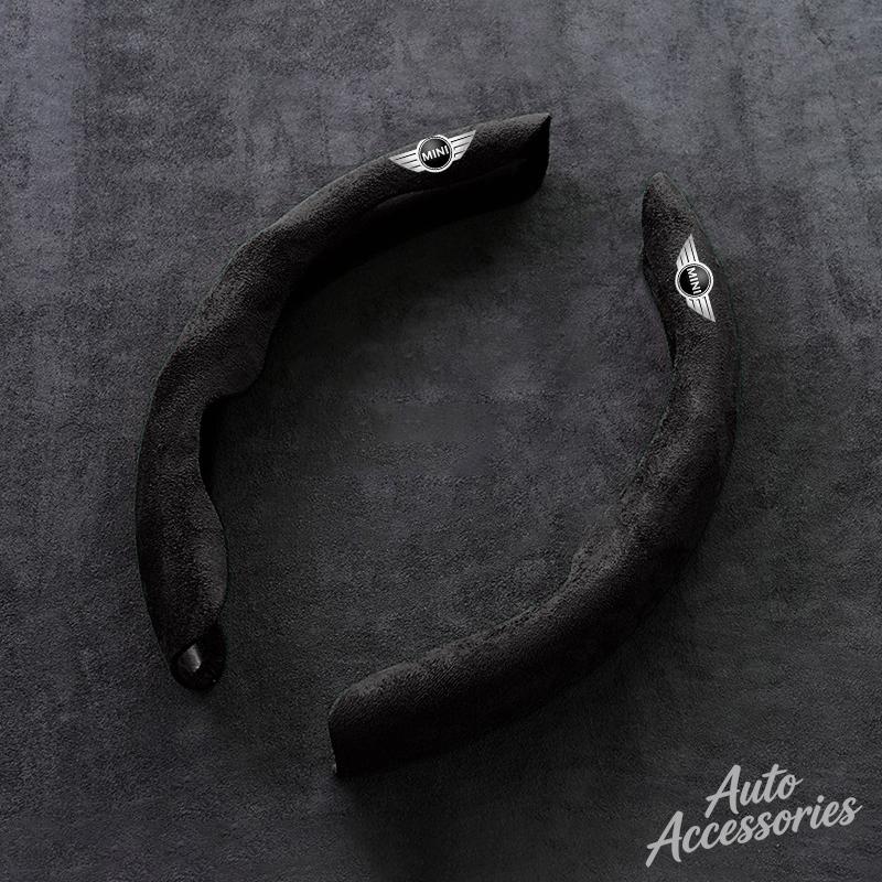 Suede Car Steering Wheel Cover Anti-Slip Protect Accessories For BMW Mini Cooper One JCW F54 F55 F56 F60 R50 R52 R53 R60 Sticker