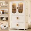 Children's Toy Storage Cabinet: Movable Multi-layer Thickened Wardrobe with Folding Shelves for Home and Bedroom
