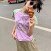 Y2k Ästhetik T-shirt Japanischen Harajuku Tops 2000s Kawaii Grafik Kurzarm T-shirts Fairycore Patchwork T-shirt