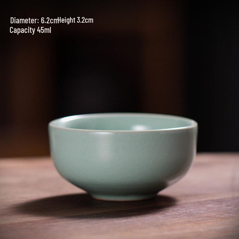 Ru Kiln Gongfu Tea Cup: Crackled Ceramic Master s Cup for Tea Brewing and Tasting