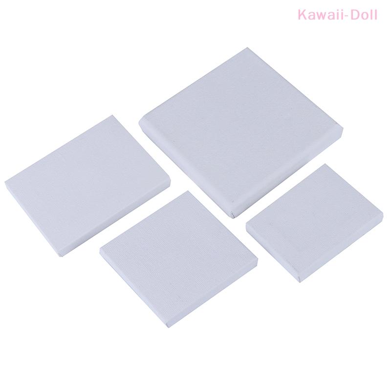 1Pcs White Blank Mini Small Dollhouse Stretched Artist Canvas Art Board Acrylic Oil Paint Dollhouse Decoration