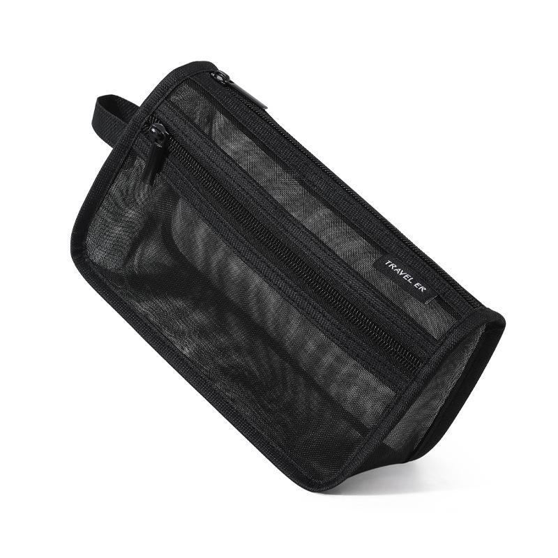Stylish Large Capacity Pencil Case for Men - Durable and Simple Office Stationery Storage Bag