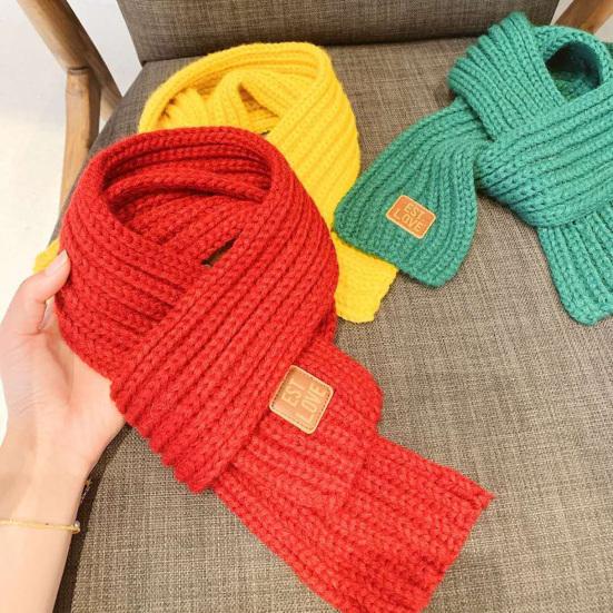 Kinder Winterschal Dick Einfarbig Gestrickt Weich Hochelastisch Warmhalten Jungen und Mädchen Leicht Nackenwärmer für den täglichen Gebrauch