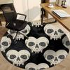 1pc Skull Pattern Office Round Area Rug, Indoor Mat Suitable ForOffice, Under Office Chairs Bedroom Living Room Home Decor, Room Deco u32