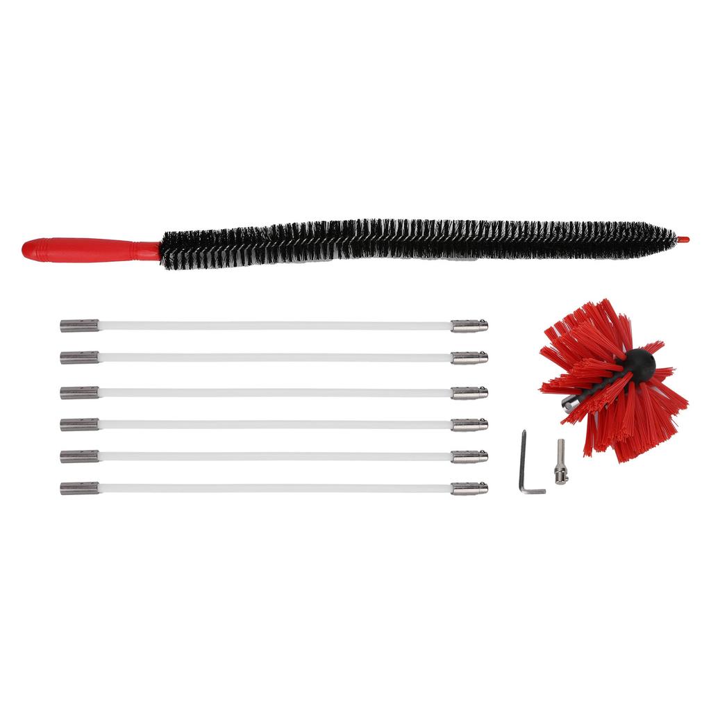 Szczotka Kominowa Typu Naciskowego Trwały Nylon Miękka Trwała Mały Rozmiar Szczotka do Czyszczenia Ścian Wewnętrznych(Czarny Nowy