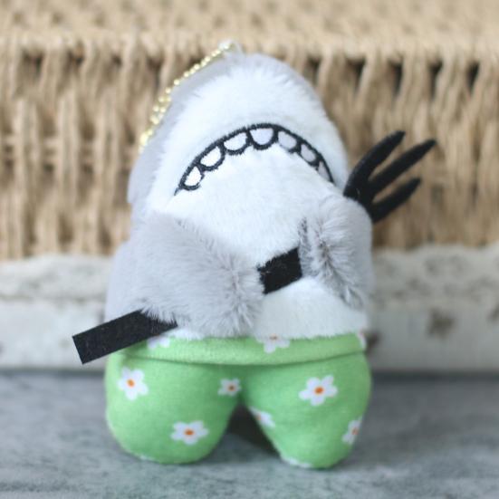 12cm Shark Plush Pendant Creative Lovely Watermelon Shark Bee Plushie Ornament Soft Cartoon Stuffed Animal Doll Plush Toy Backpack Decor