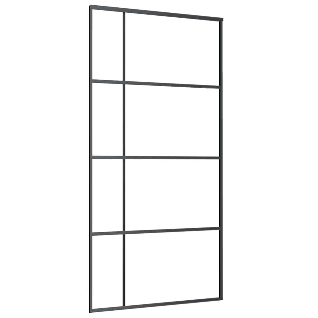 Vidaxl Sliding Door, Esg Glass And Aluminium, 102.5X205 Cm, Black