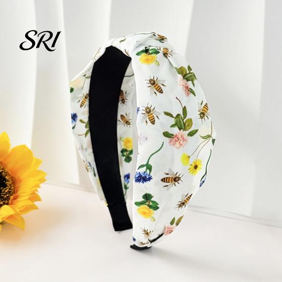 Women Wide Headband Hairband Flower Printed Knotted Cloth Head Band Fashion Adjustable Knot Hairbands Non Slip Hair Accessories for and Girls