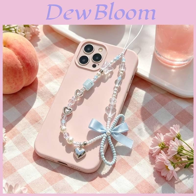 Style Korean Design Pink Blue Girl Bow Heart Phone Lanyard With Pvc Material For Girls And Women