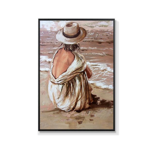 Modern Abstract Sexy Woman Posters Prints Beach Swimming Wall Art Picture Canvas Painting for Living Room Home Aesthetic Decor