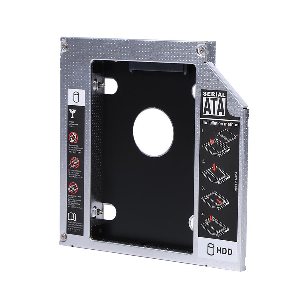 12.7mm Aluminum SATA HDD SSD Enclosure Hard Disk Drive Bay Caddy Optical DVD Adapter for Laptop