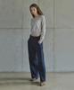 IHR Side Tuck Cotton Pants / Navy