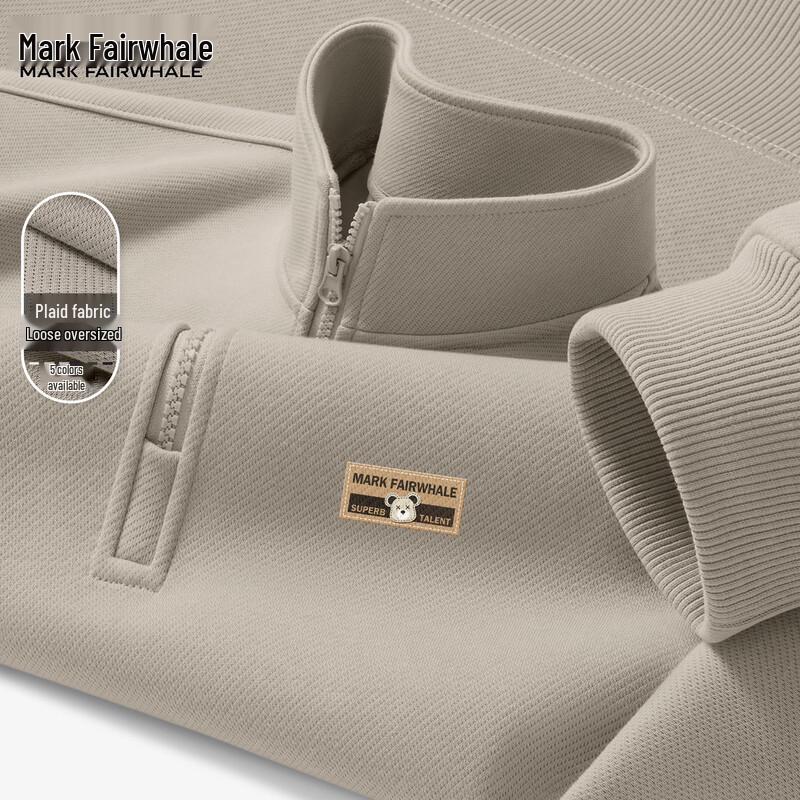 Mark Fairwhale Men's American Trend Half-Zip Stand Collar Sweatshirt