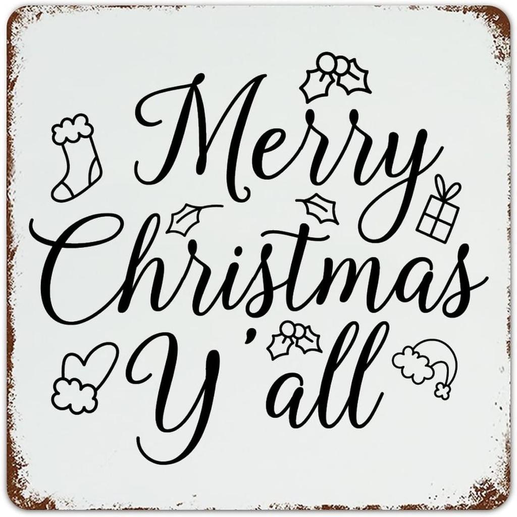 Christmas Metal Wall Art for Home Living Room Kitchen Decor