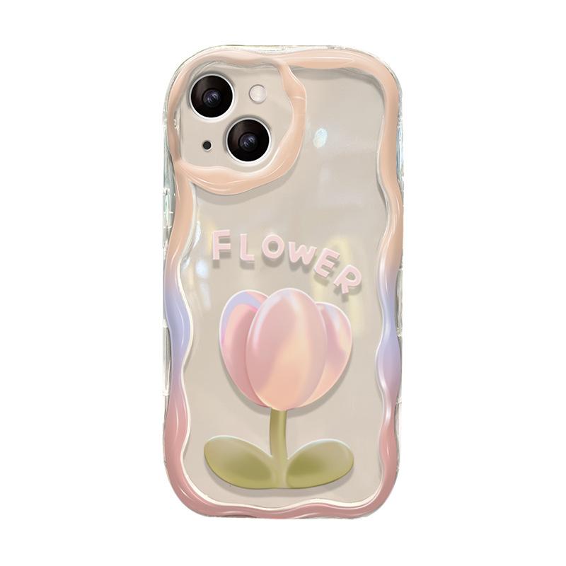 Gradient Flower Bracelet Suitable for Apple 15 Mobile Phone Case IPhone14/13/12/11 Transparent Silicone Xsmax Soft