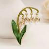 Trendy Pearls Lily Of The Valley Brooches For Women Unisex Flowers Pins Badges Office Party Backpack Gifts Jewelry Accessories