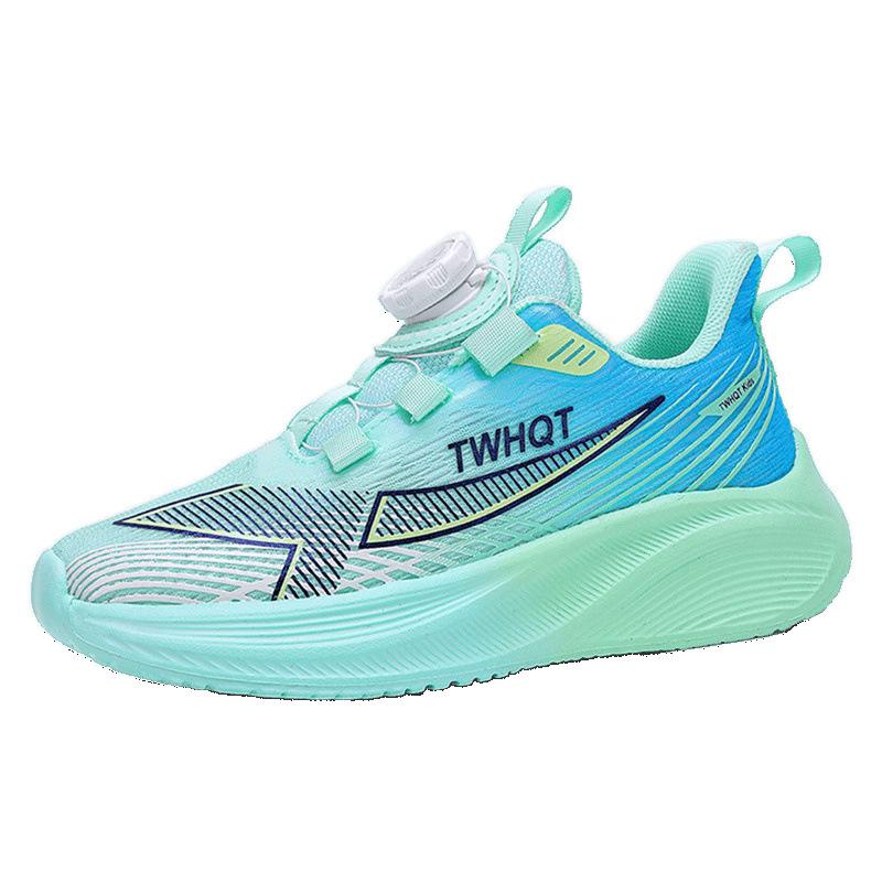 Children's Shoes Boys 2025 Spring New Boys Mesh Breathable Sports Running Shoes Middle Children Fried Street Knob