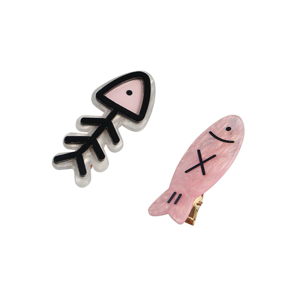 Hair Accessories Fish Bone Bangs Clip Pink Y2K Hair Clips Acetic Acid Bobby Pins Gifts