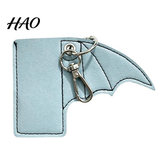 Durable Faux Leather Charm Lip Balm Case Bat Keychain, Lipstick Chapstick Punk Protective Personalized Bag Keychain Gift Sleeve Charm, Car Key