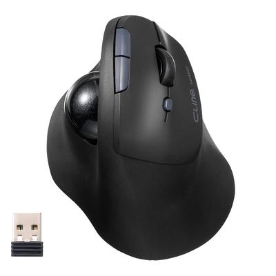 SANWA DIRECT Trackball Ergonomic Quiet Wireless Bluetooth with Mouse, 2.4GHz Back/Forward Buttons, Rechargeable, 400-MAWBTTB190BK