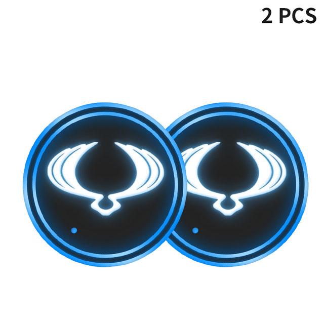 

2Pcs Luminous Car Cup Coaster Holder Car Led Atmosphere Light For Ssangyong Korando Kyron Musso Rexton Tivoli Actyon Rodius 2022