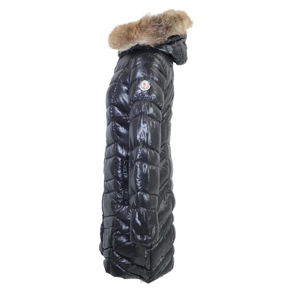 MONCLER FULMAR fur-lined down hoodie coat O blackUsed