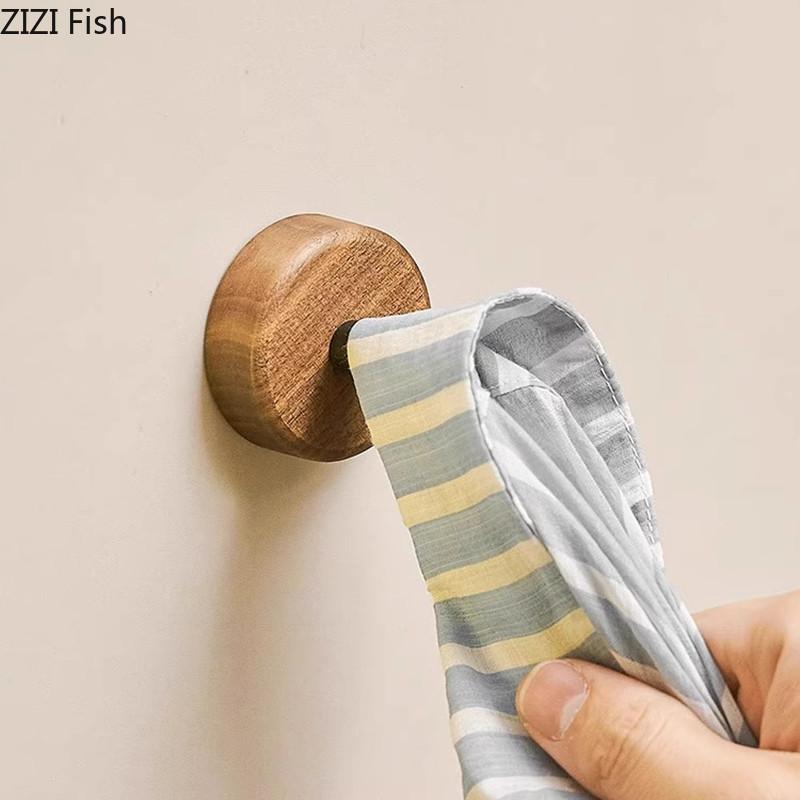 Walnuss Türhaken Kreativer Lochfreier Wandhaken Moderne Heim Wanddekorationszubehör Kleidung Handtücher Universalhaken Geschenk