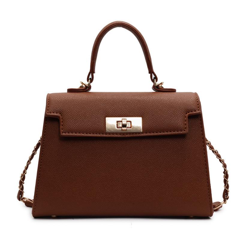 Small Pu Crossbody Bag With Top Lock For Work And Casual Outings